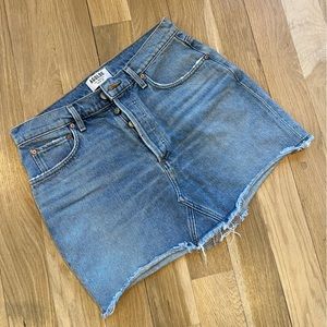 AGOLDE Denim Skirt with Raw Hem